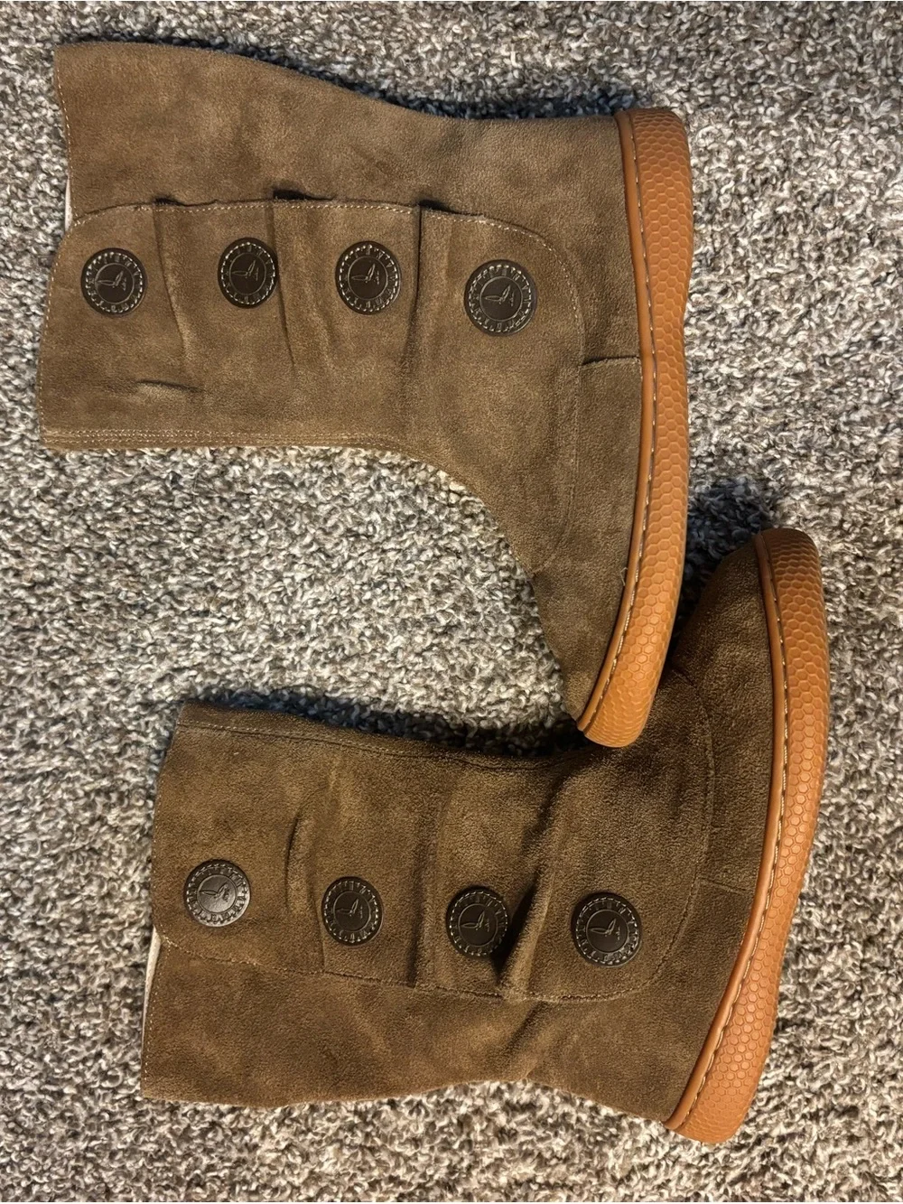 Livie & Luca Girls Size 3 Brown Suede Tall Boots Button Detail Zip